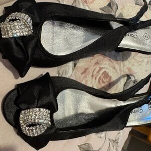 Blackmilk Elegant Black Heels with Sparkling Bow